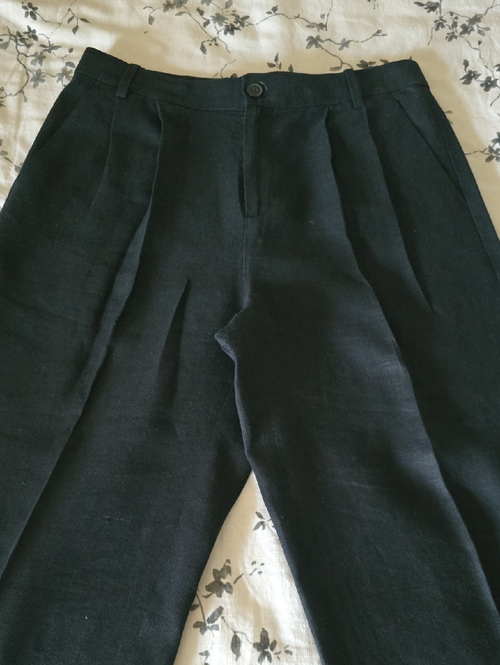 NWOT Banana Republic Black Pleated  Dress Linen Trousers